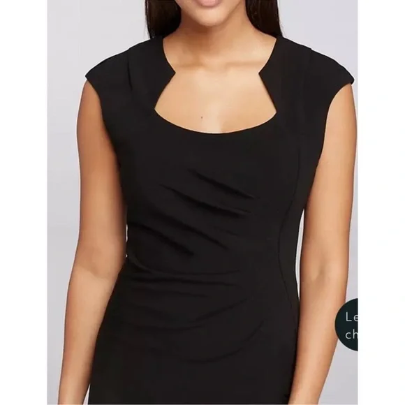 Calvin Klein Black Cap Short Sleeve Cocktail Dress Women’s Size 14 NWOT - Picture 2 of 11
